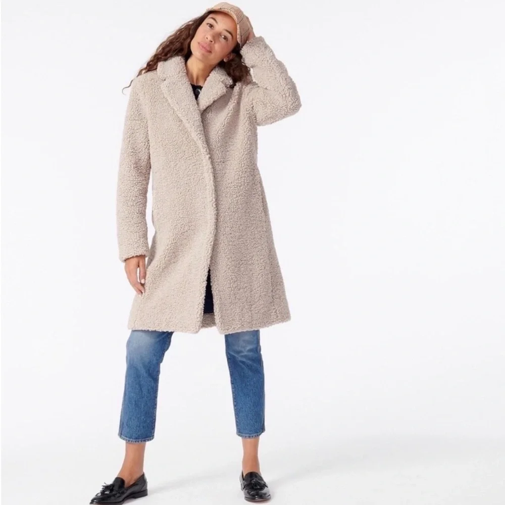 J. Crew Teddy Coat size Small - Picture 2 of 9